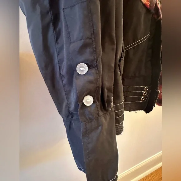 Greg Lauren - Birdwell Panelled Distressed Checked Cotton-Flannel & Nylon Shirt - Picture 11 of 15